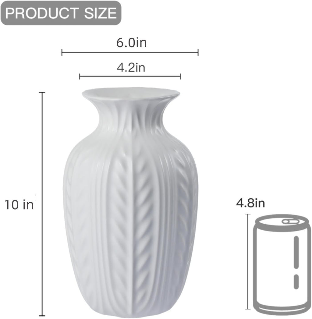 Farmhouse Beige Flower Vase — 10" - View 6