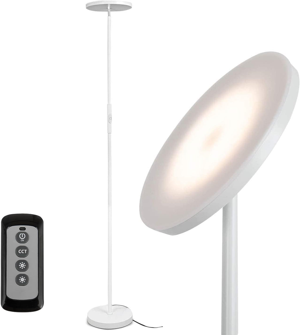 Dimmable Modern Black Floor Lamp — 69" — Pearl White
