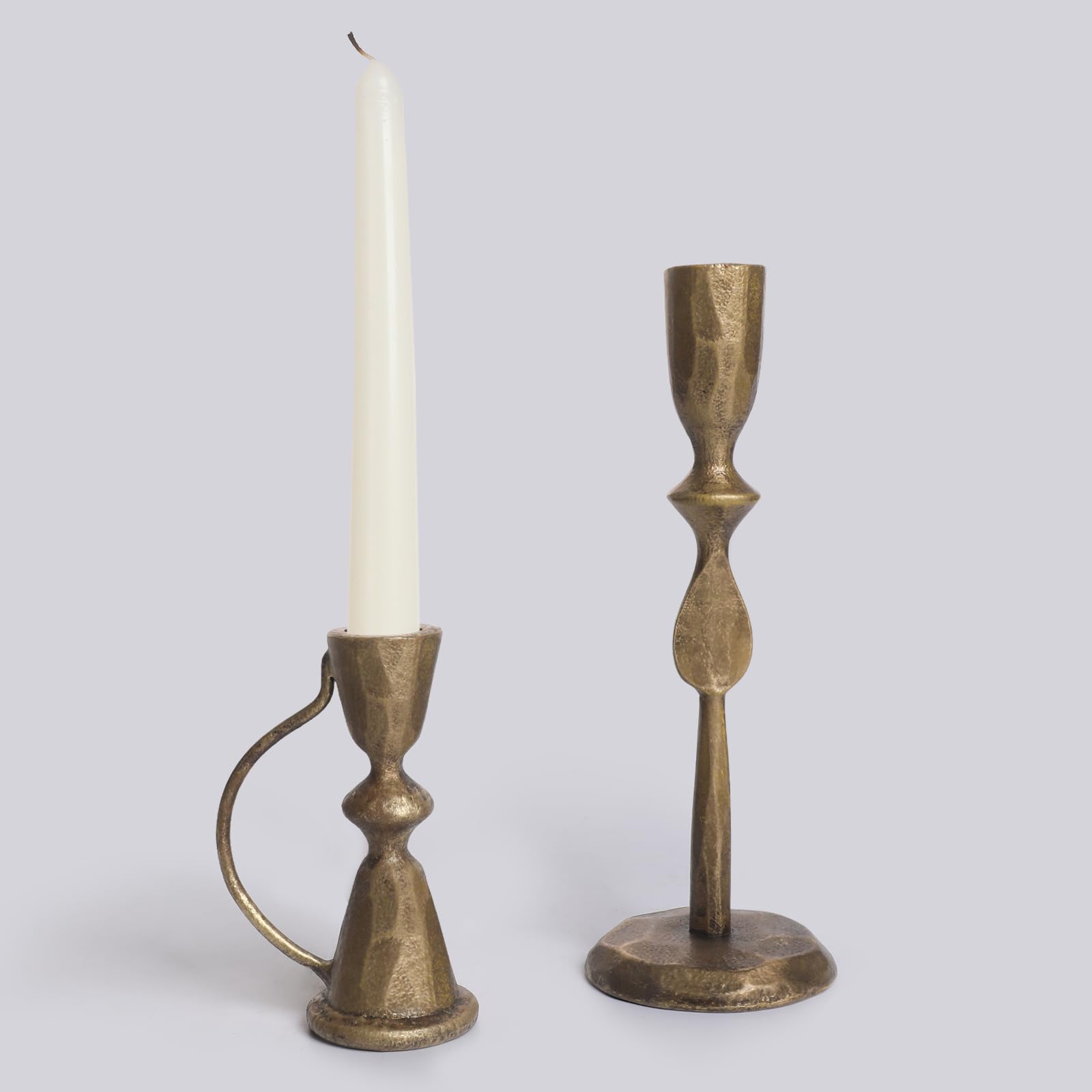Vintage Luxe Metal Candle — Set of 2