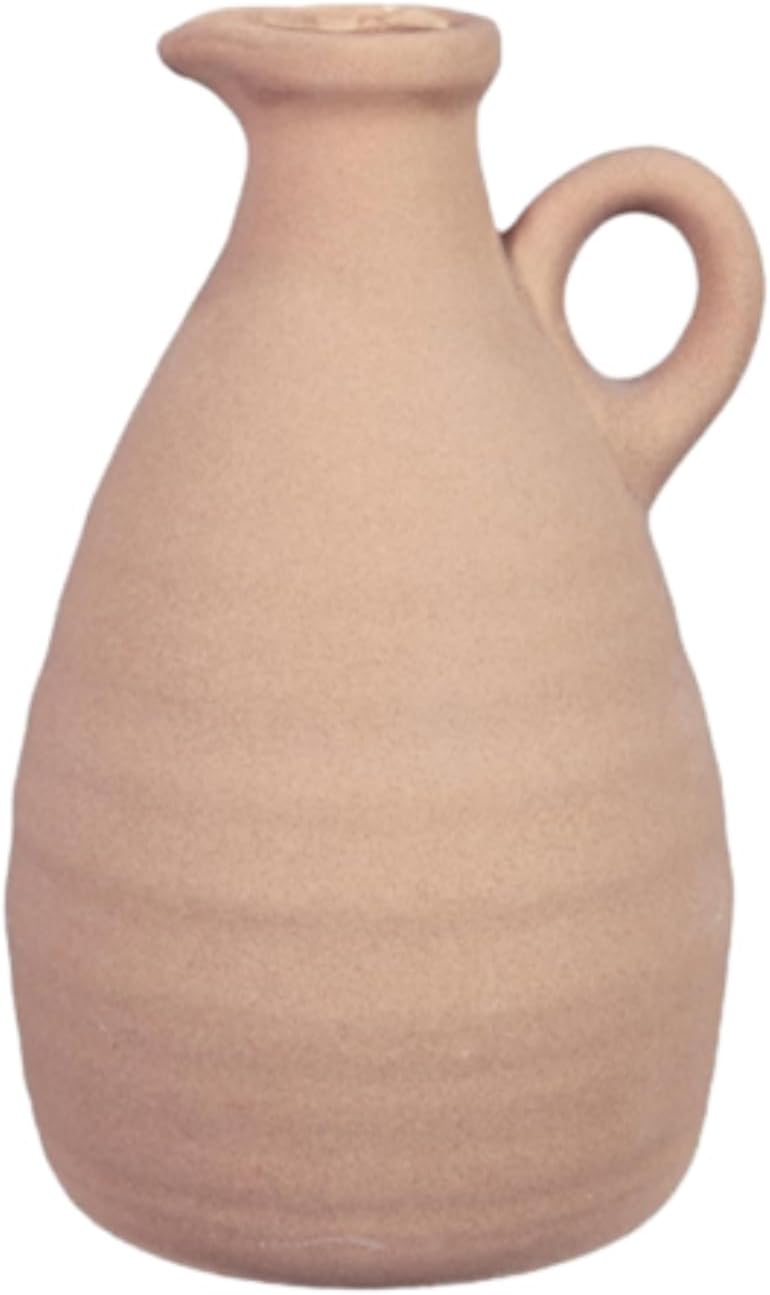 Boho Beige Vase — Set of 2 — Stoneware Vase With Handle