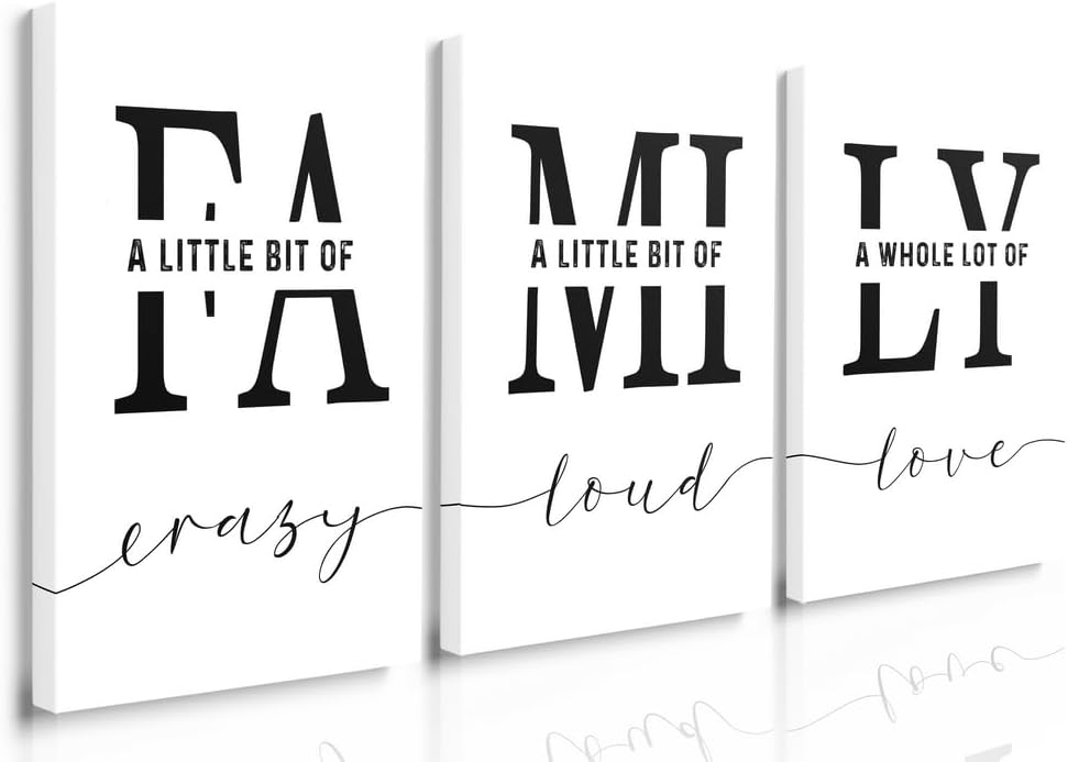 Framed Beige Wall Decor — 12" — A007 White Family Wall Art