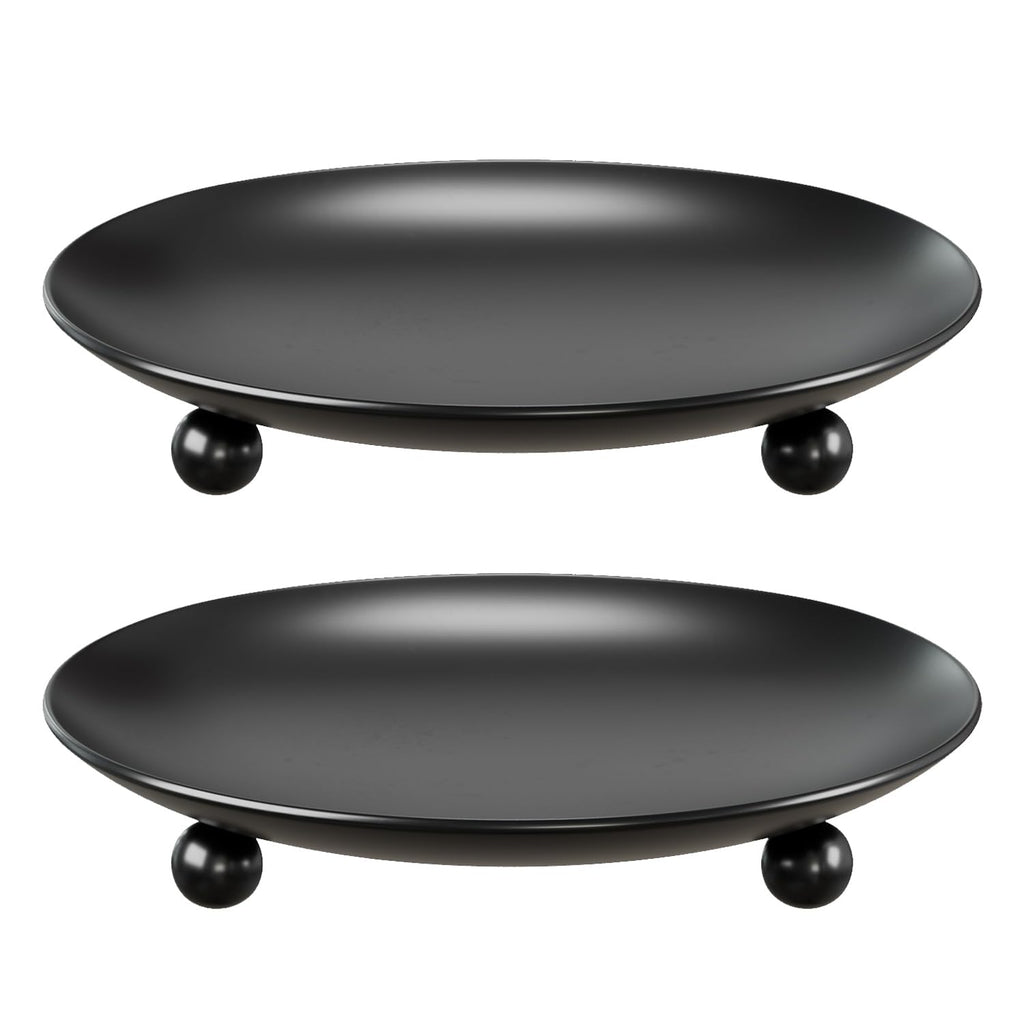 Black Pillar Candle — Set of 2