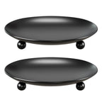 Black Pillar Candle — Set of 2