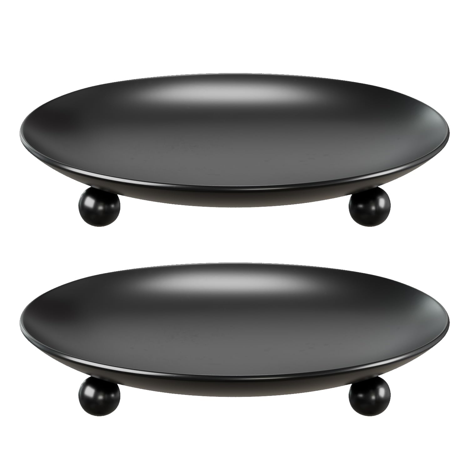 Black Pillar Candle — Set of 2