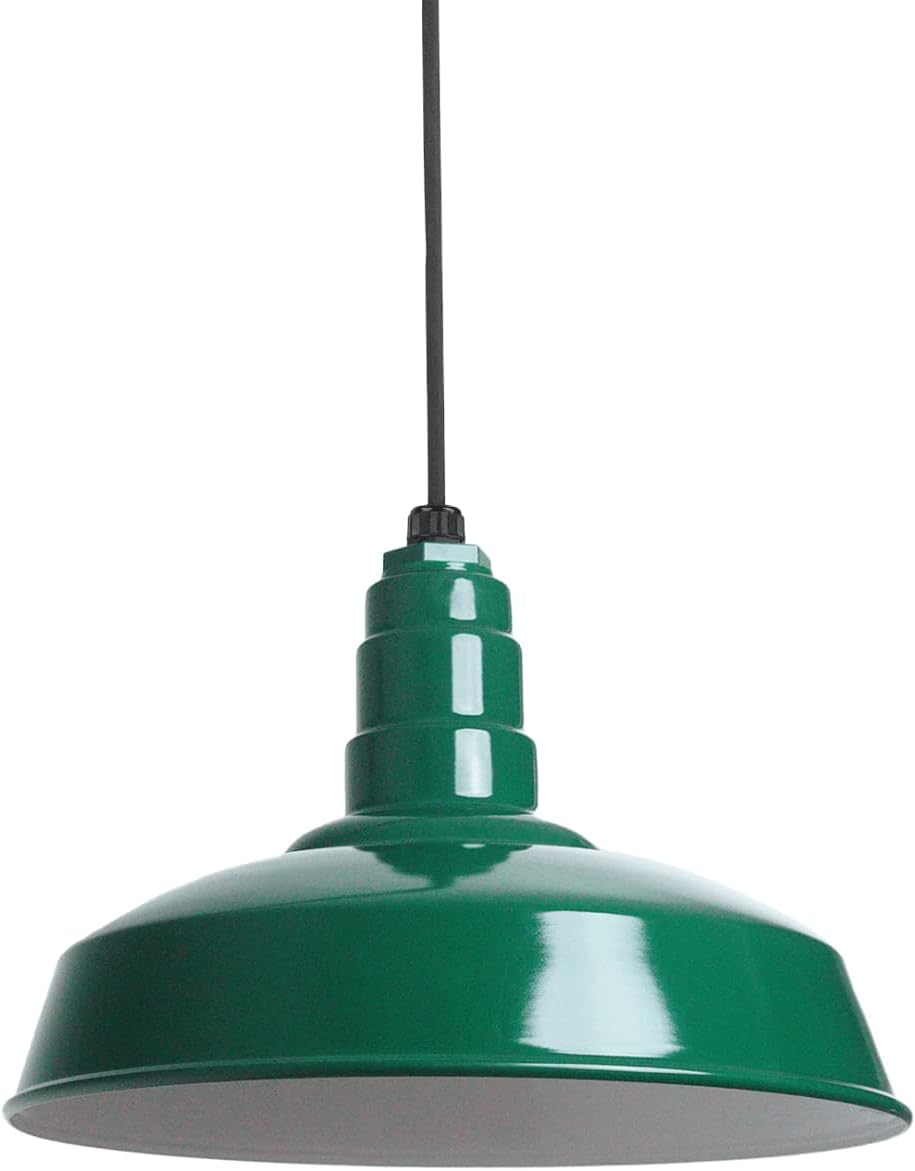 Beige Pendant Light — 12" — Green