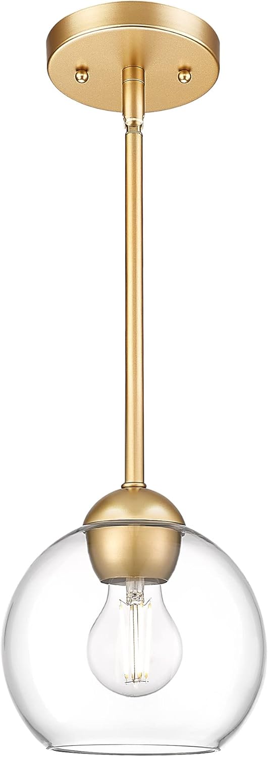 Luxe Black Pendant Light — 1-Light — Gold - 1PC