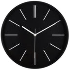Battery Operated Modern Black Wall Clock — 12"