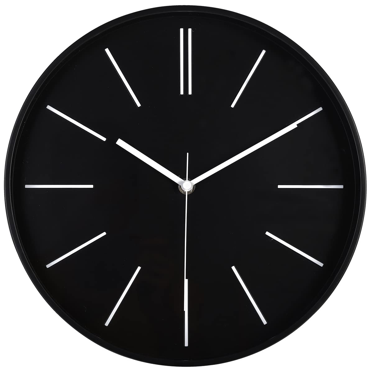 Battery Operated Modern Black Wall Clock — 12"