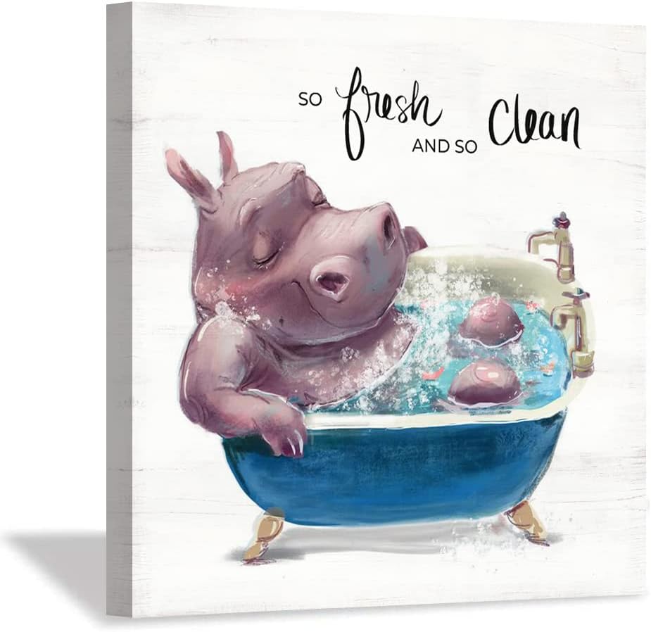 Blue Wall Art — Hippo
