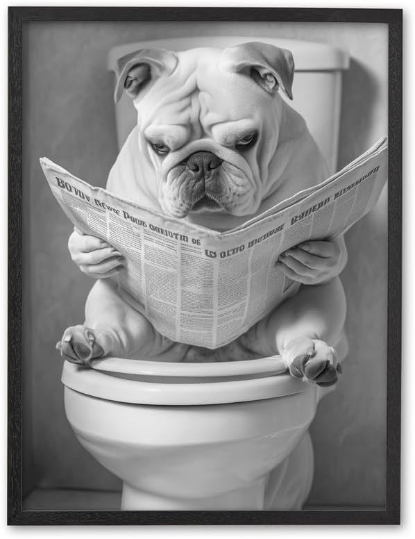 Framed Black Canvas Wall Art — 16" — Bulldog Black