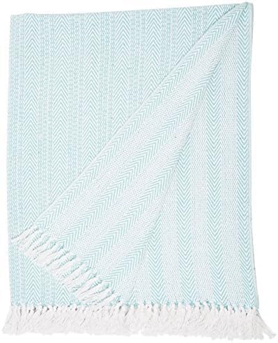 Beige Throw Pillow — 60" — Aqua