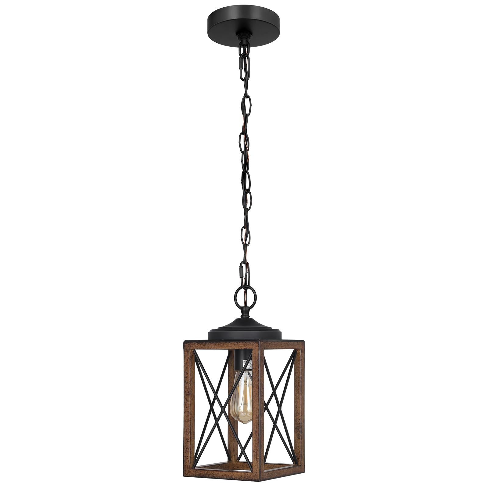 Adjustable Farmhouse Wood Pendant Light — 63"
