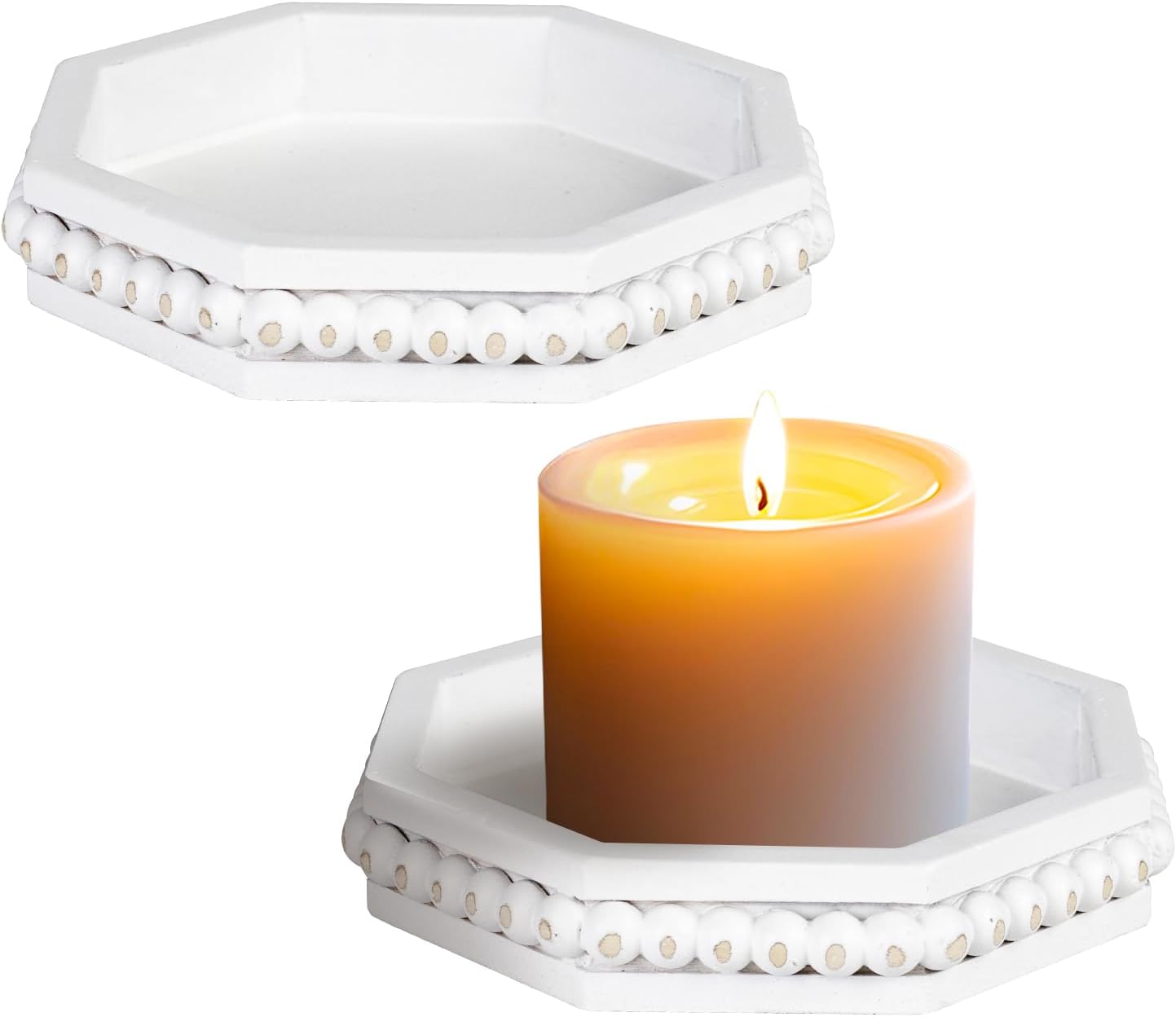 Farmhouse Black Pillar Candle — Set of 4 — Rusticwhite-1