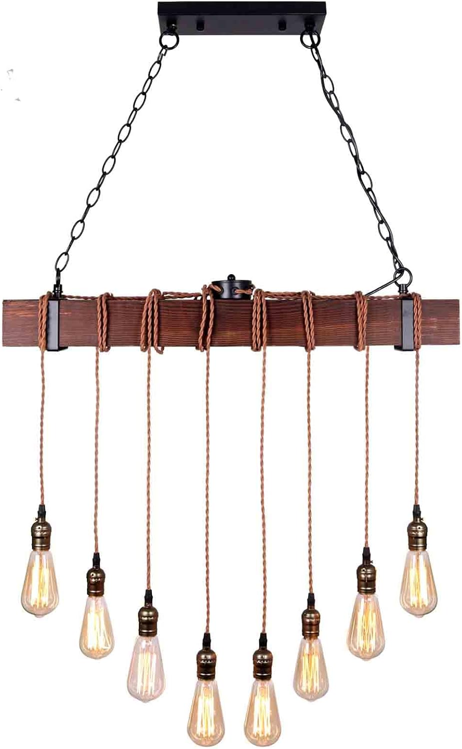 Farmhouse Wood Pendant Light - View 4