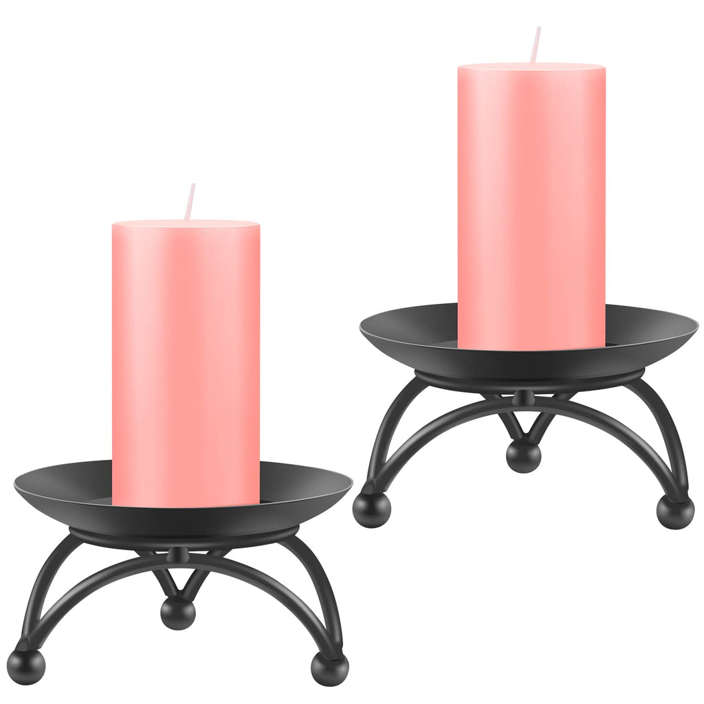 Black Pillar Candle — Set of 2