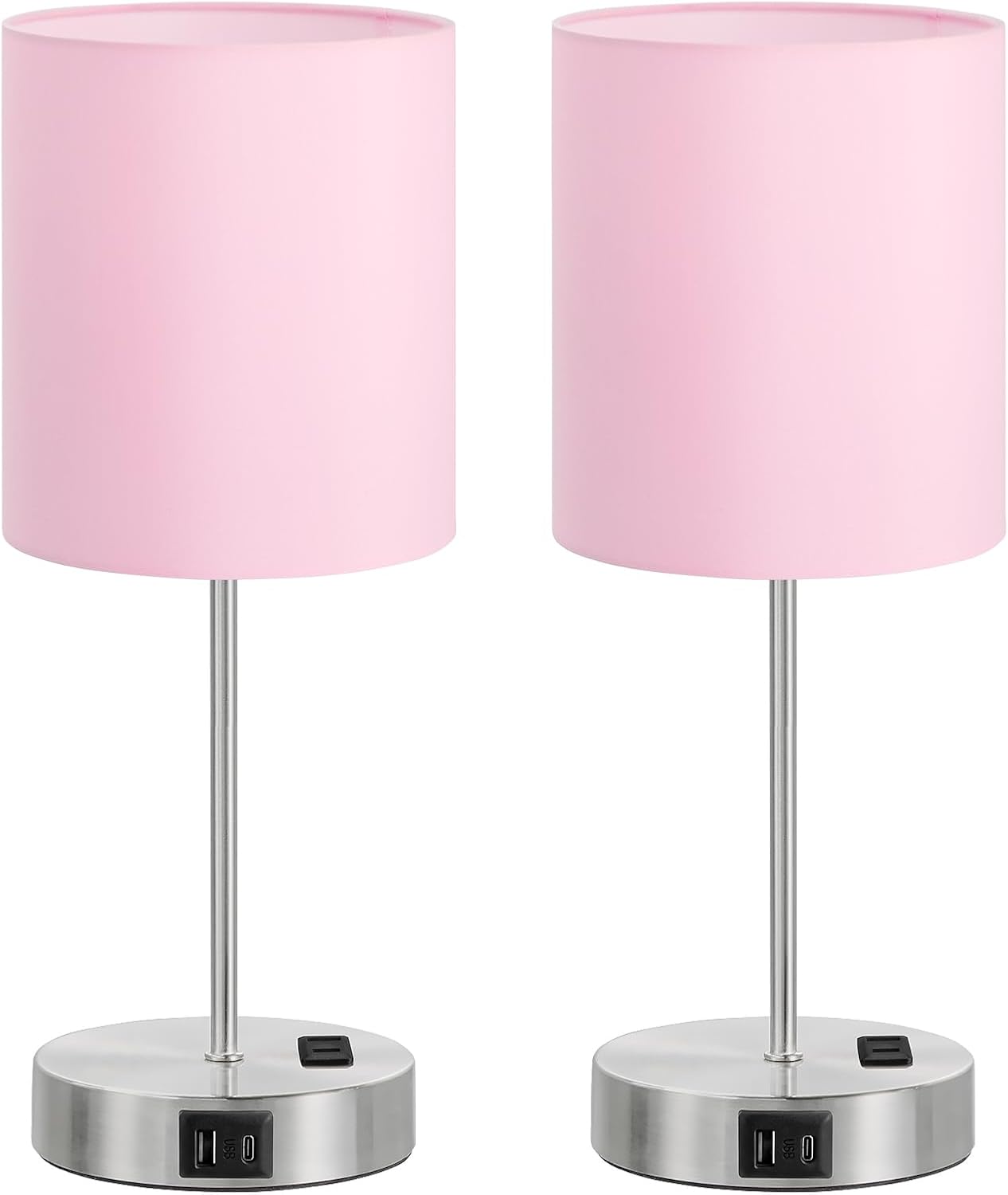 Dimmable Black Table Lamp — Set of 2 — Pink