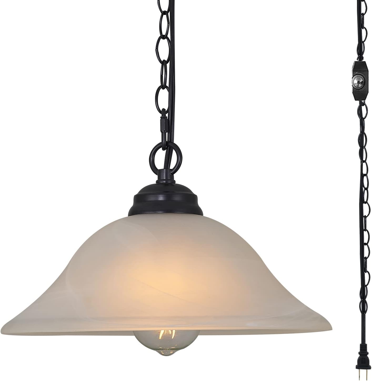 Dimmable Farmhouse Black Pendant Light — Black