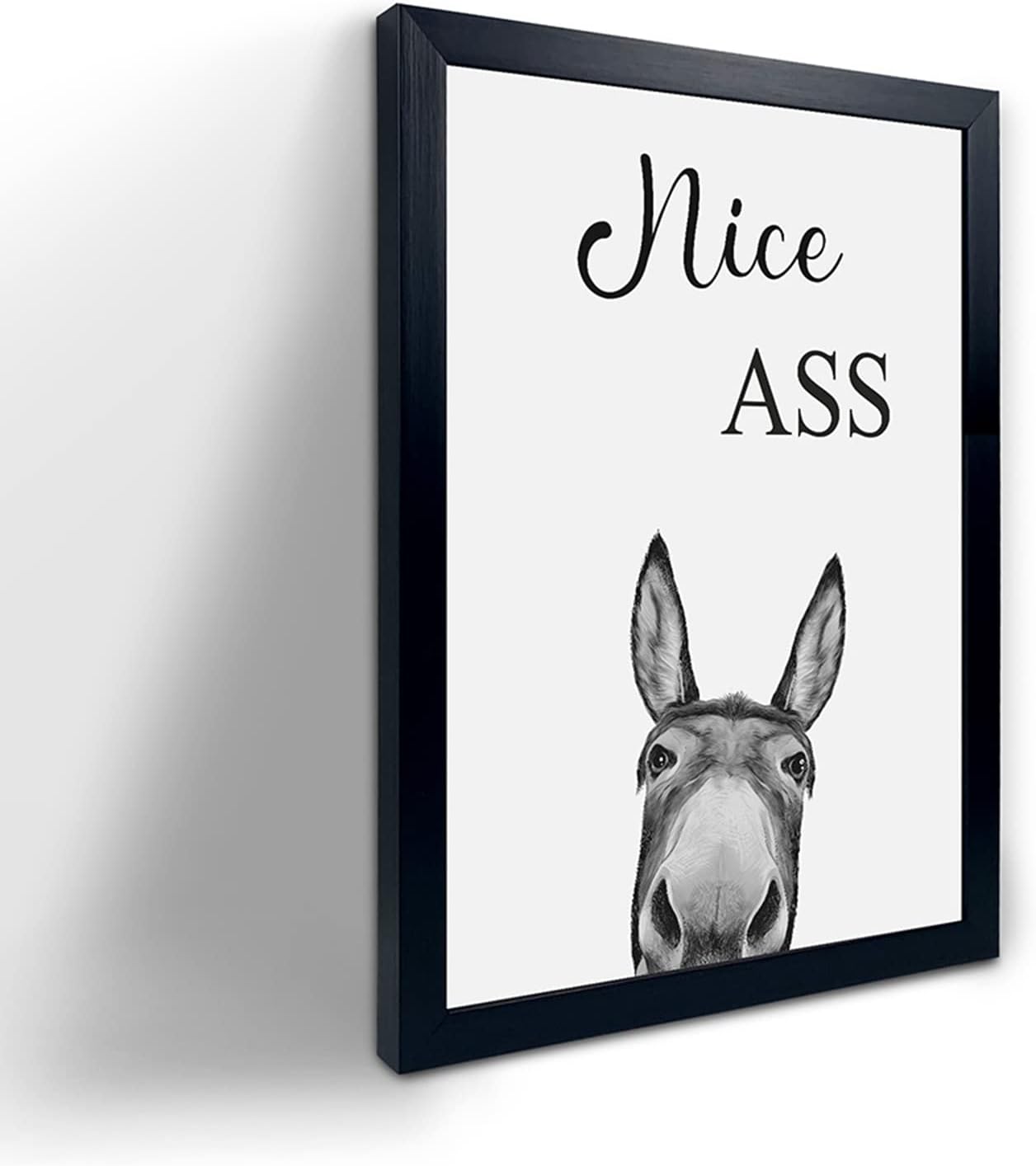 Framed Farmhouse Fabric Wall Decor — 8" — Donkey Animal Prints
