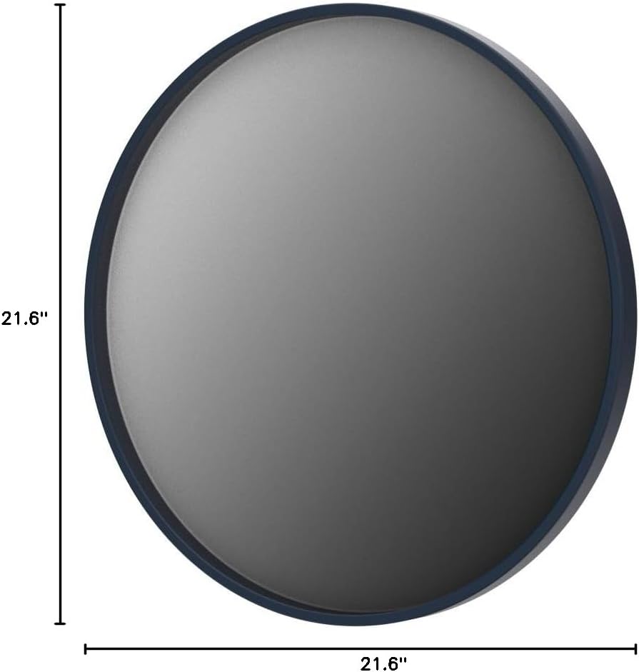 Round Modern Wood Wall Mirror — 21.6" - View 6