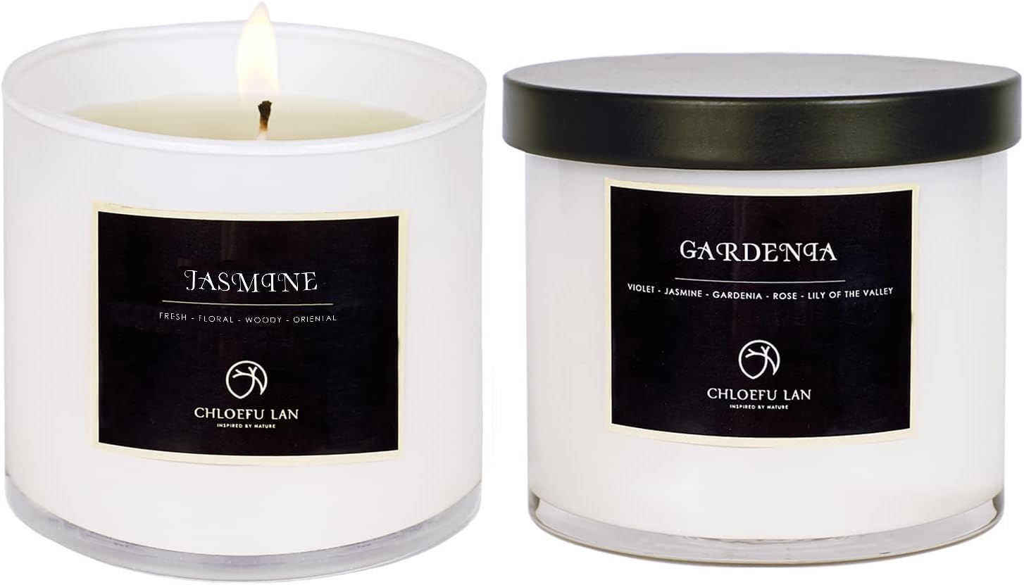 Soy Wax Luxe Beige Scented Candle — Gardenia+Jasmine