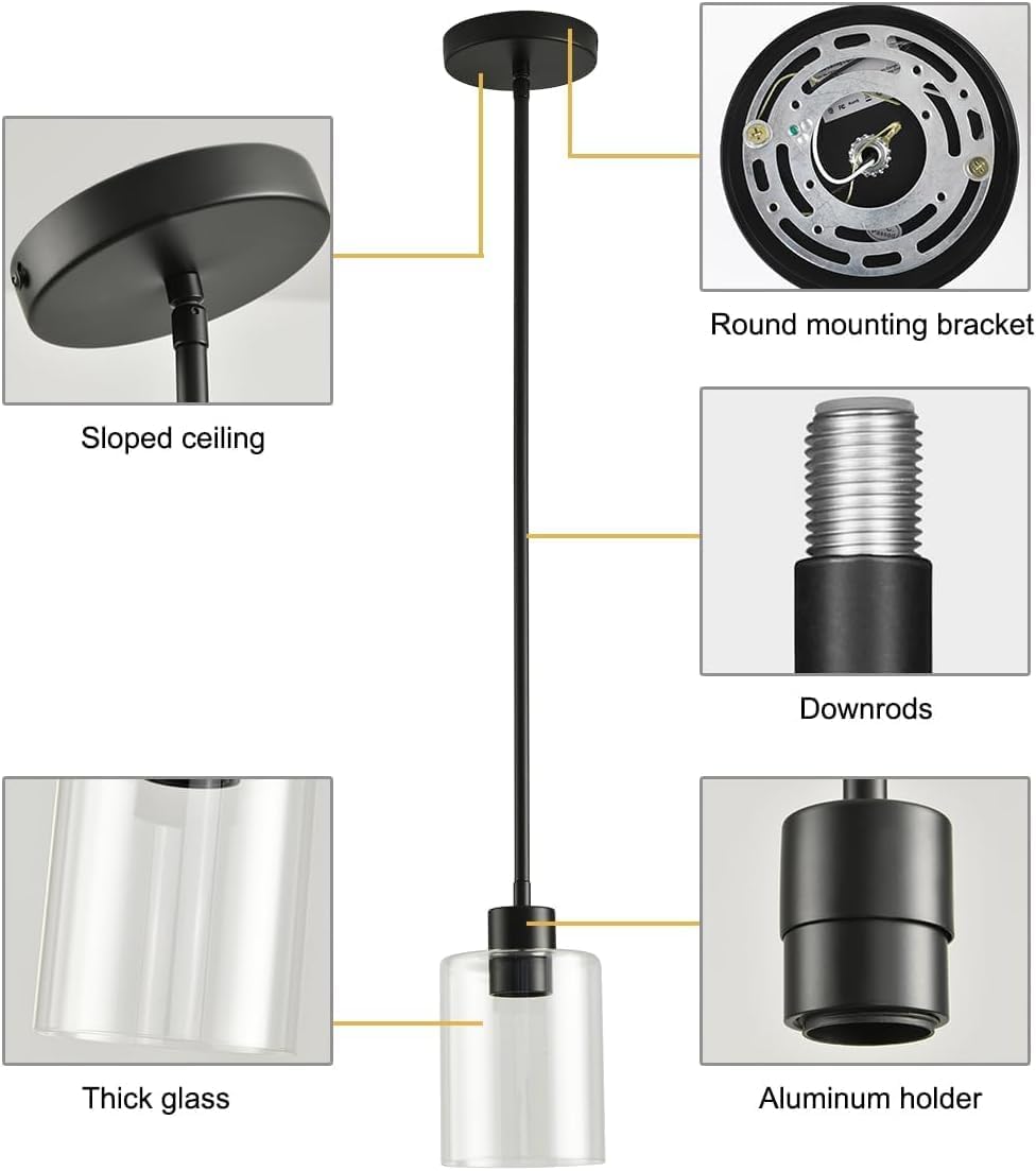 Farmhouse Black Pendant Light - View 5