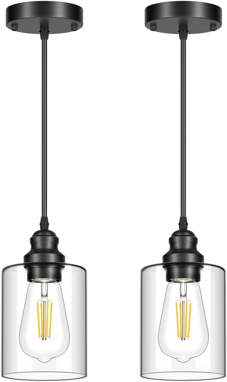 Adjustable Modern Metal Pendant Light — 3-Light — 2-Pack