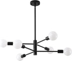 Adjustable Farmhouse Black Chandelier — 6-Light - View 4