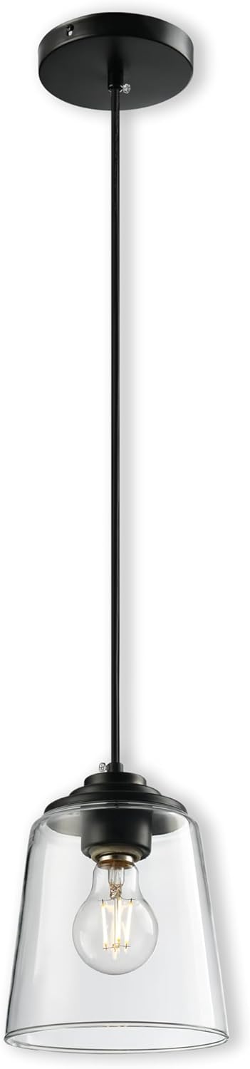 Adjustable Modern Beige Pendant Light — 6.6" — Frosted Noir