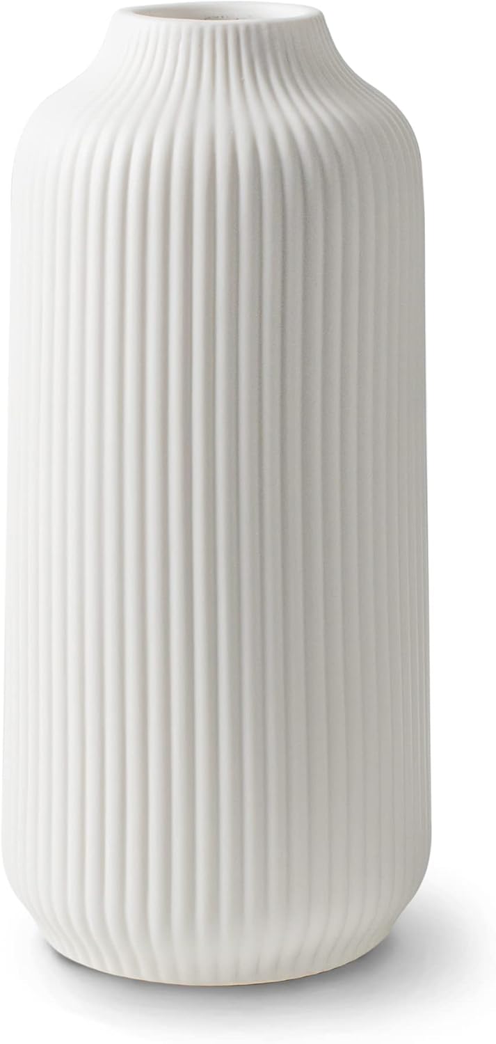 Boho Black Flower Vase — Set of 2 — White