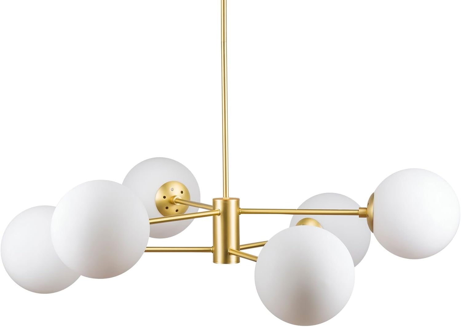 Luxe Black Chandelier — Satin Brass