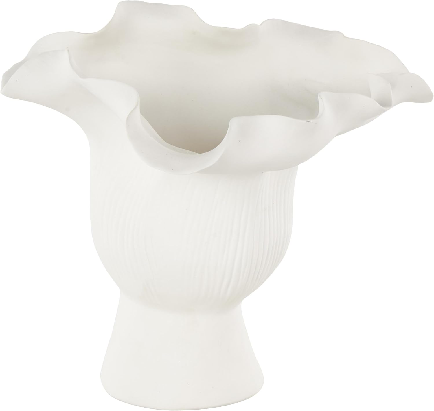 Black Flower Vase — 8" — White