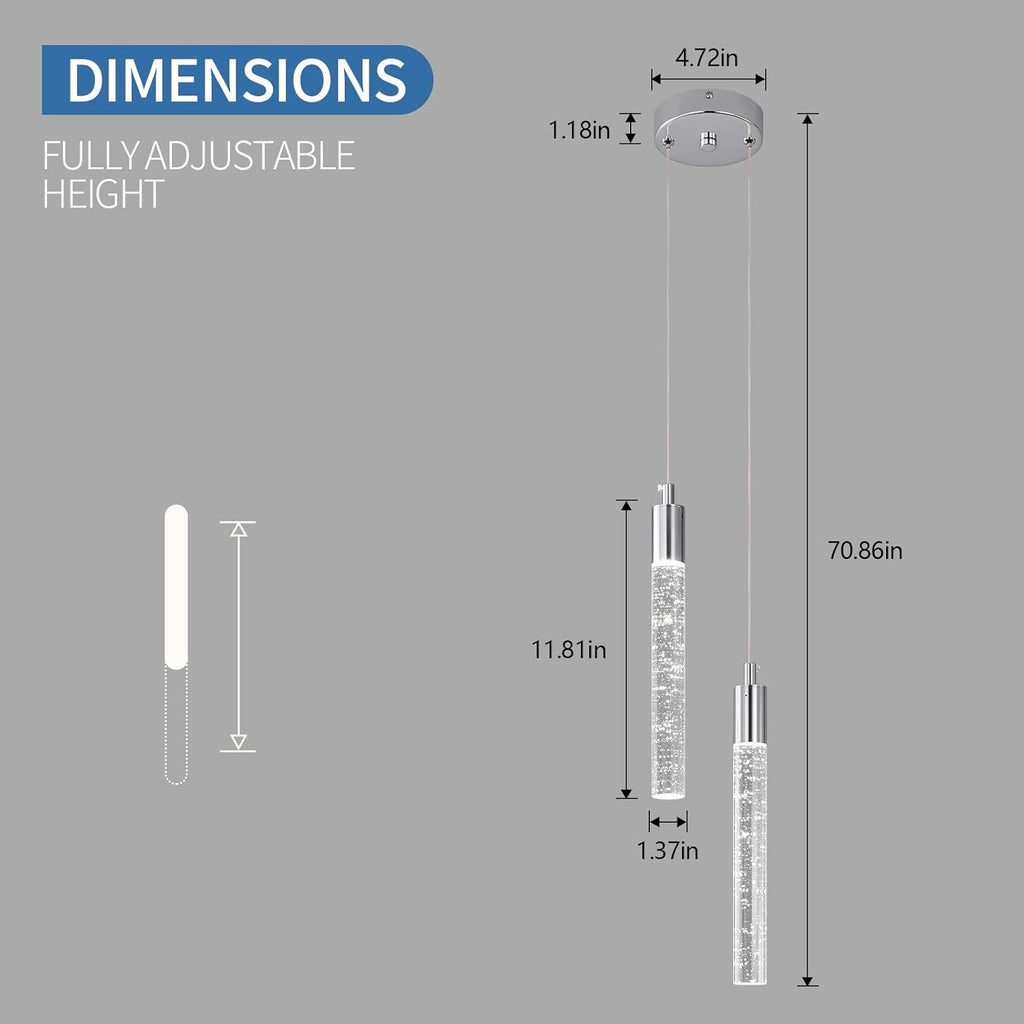 Dimmable Luxe Black Pendant Light — 2-Light - View 5