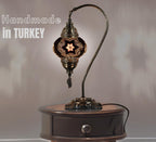 Handcrafted Boho Black Table Lamp — 15" - View 2