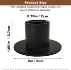 Round Black Pillar Candle — Set of 4 - View 2