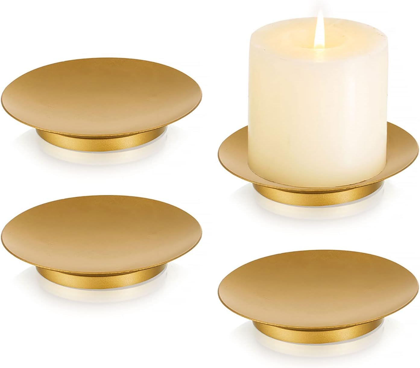 Luxe Black Pillar Candle — Set of 2 — Gold