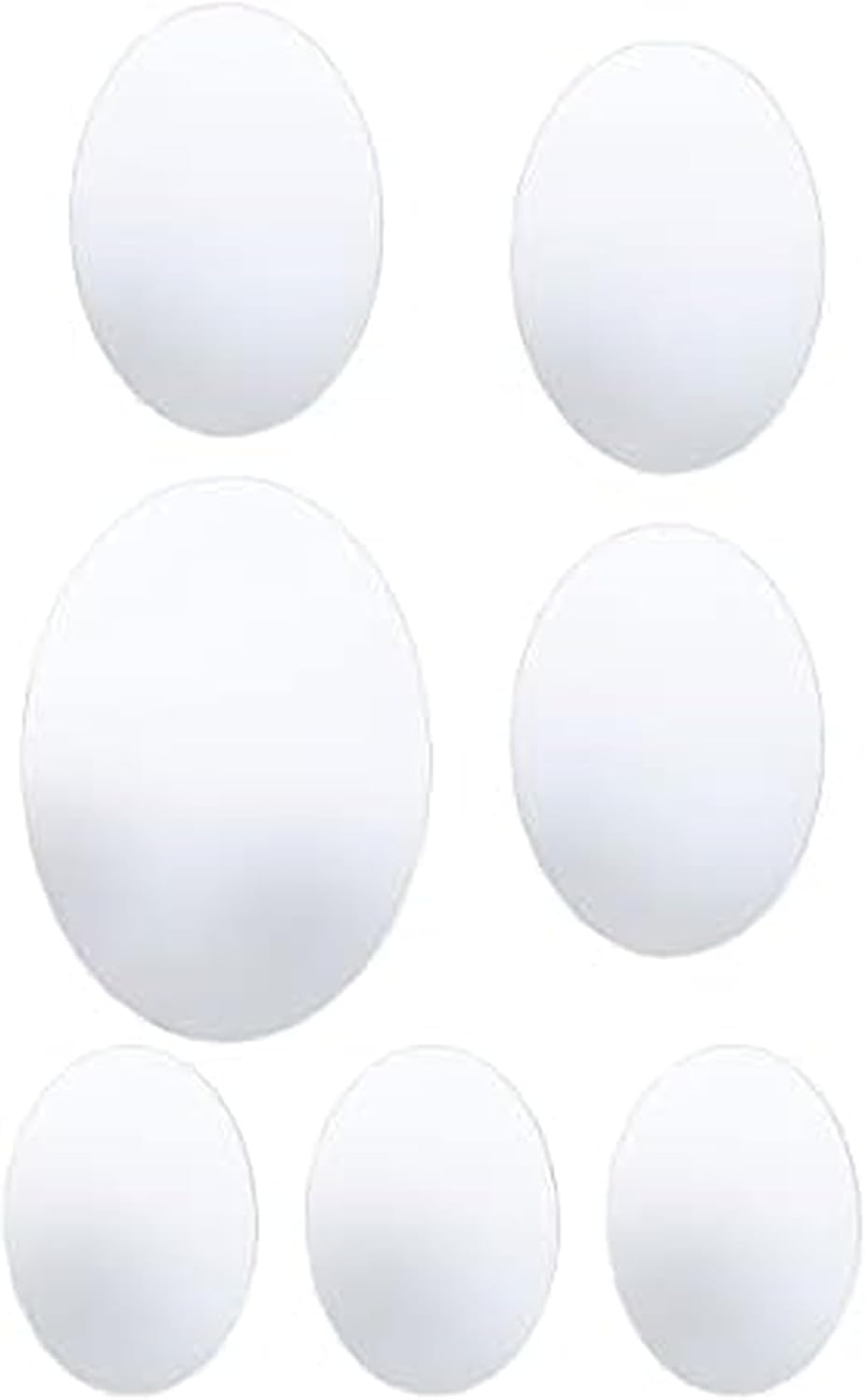 Glass Round Mirror — Set of 7 — Oval