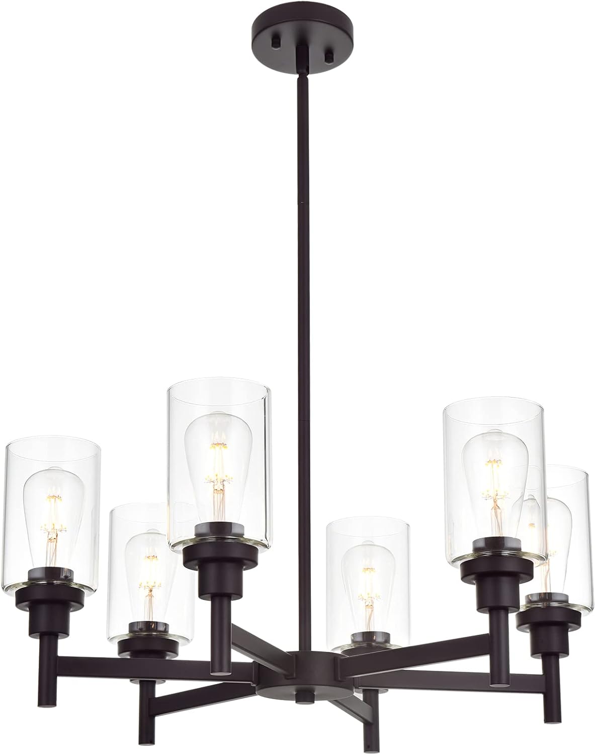 Modern Black Chandelier — 4-Light — Oil-Rubbed Bronze