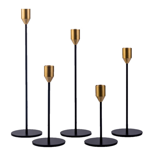 Antique Luxe Metal Candle — Set of 5