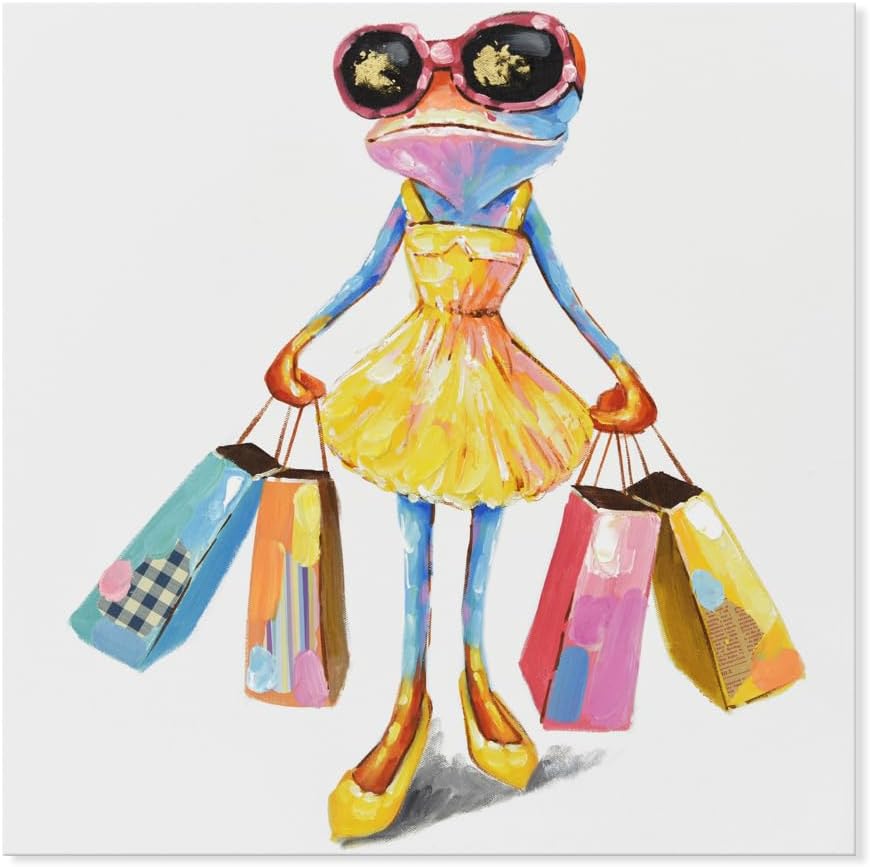 Modern Metal Canvas Wall Art — 12" — Shopping Frog