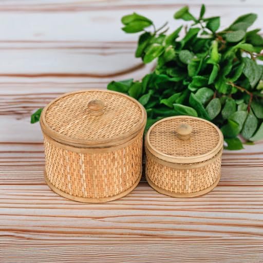 Round Boho Wood Home Decor — 7" - View 5