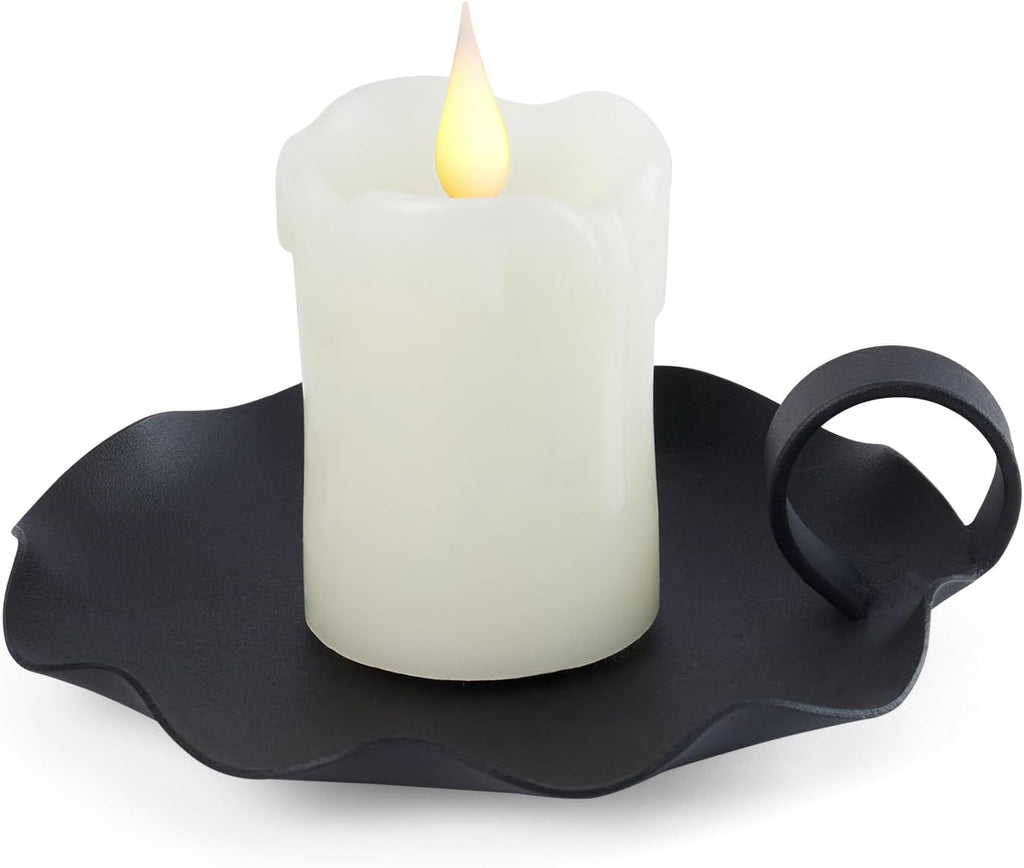 Modern Black Pillar Candle — 5.5" - View 6