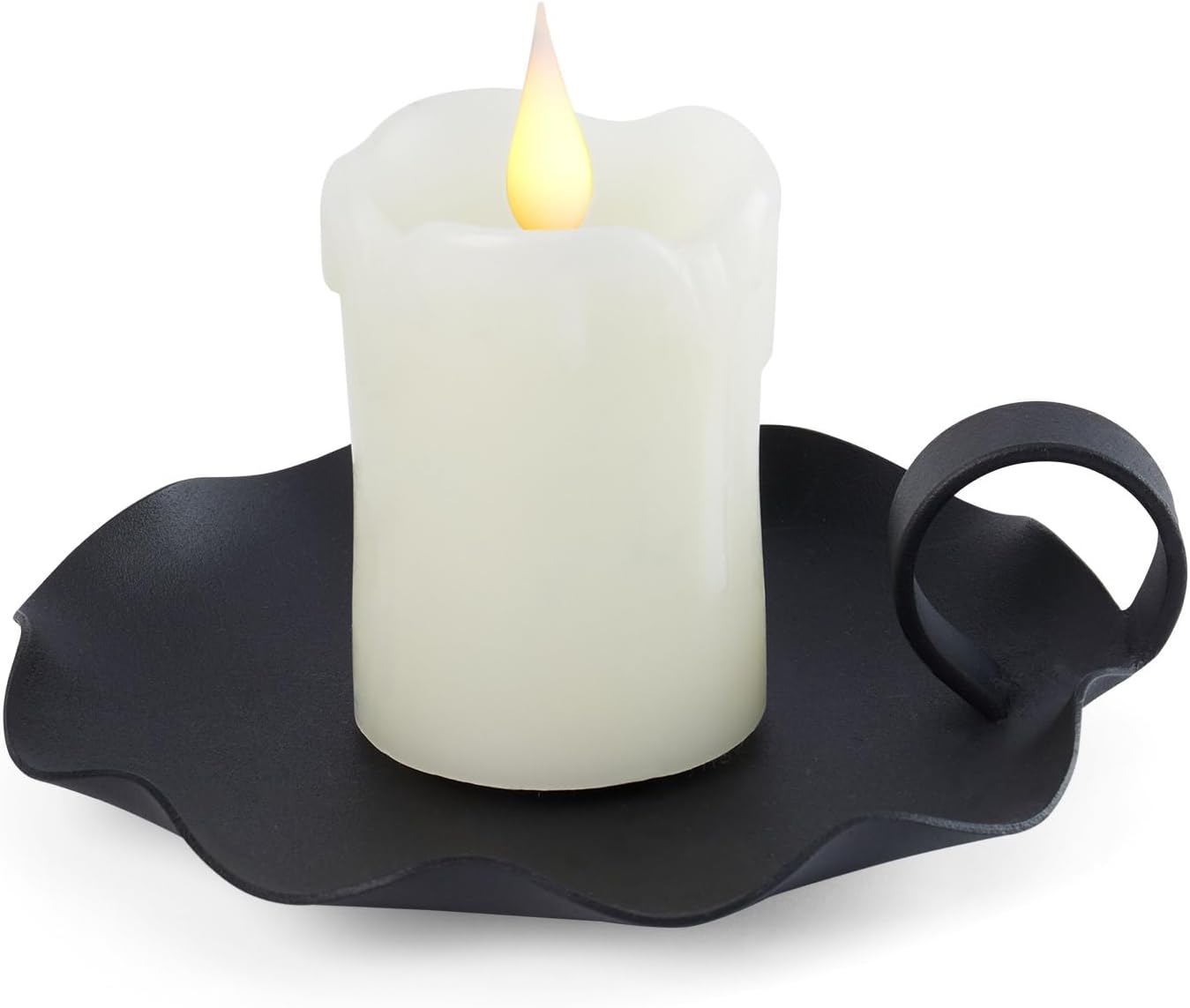 Modern Black Pillar Candle — 5.5" - View 6