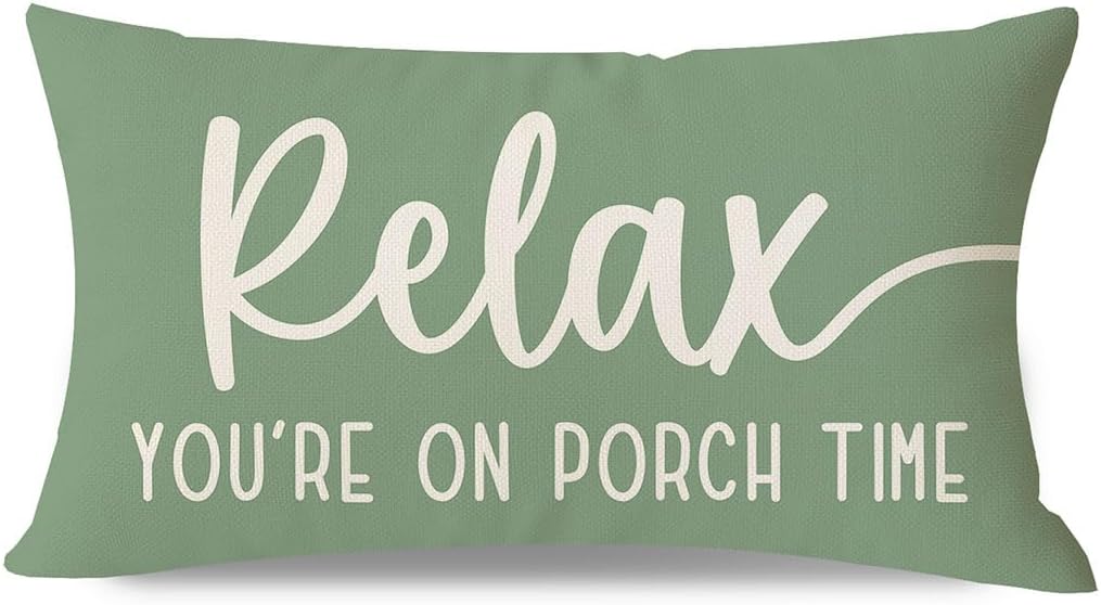 Lumbar Boho Beige Throw Pillow Cover — 20" — Sage Green