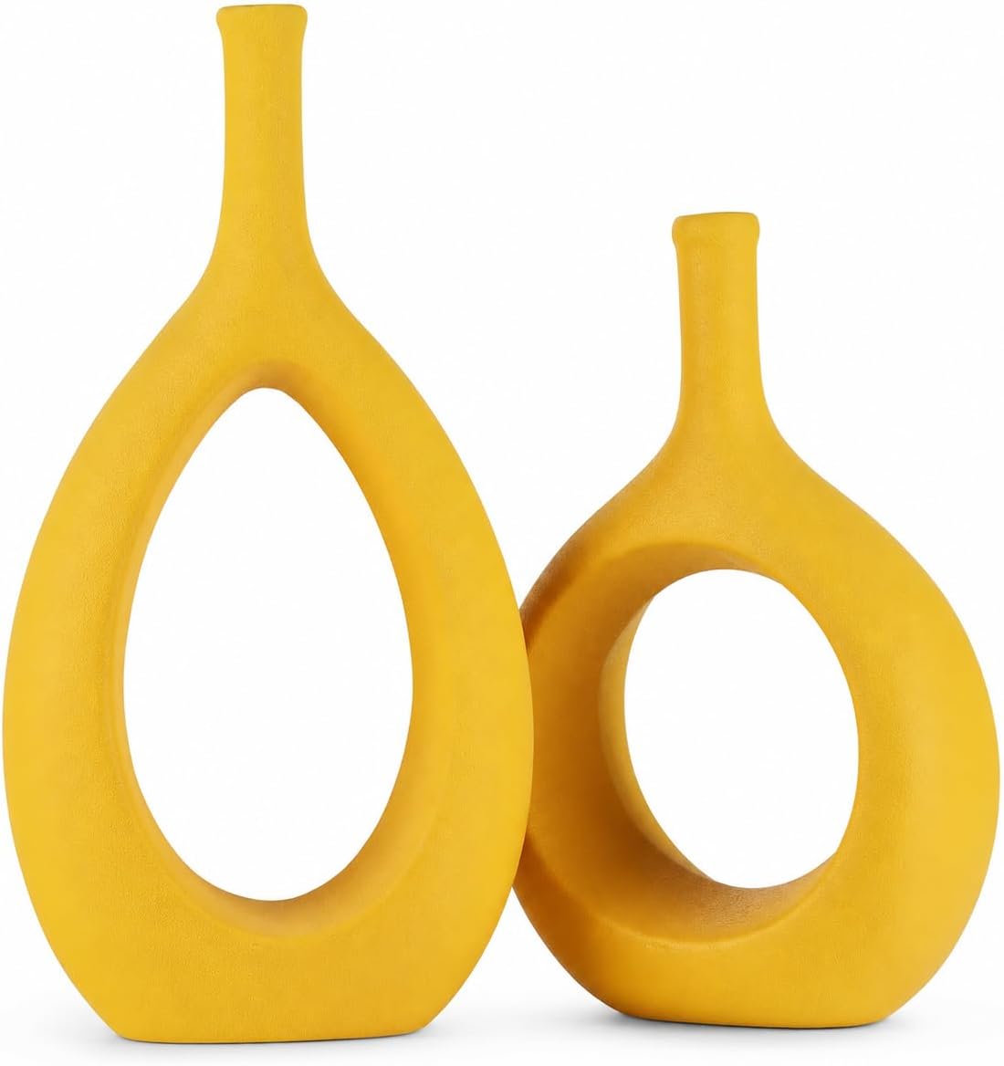 Farmhouse Black Flower Vase — Yellow