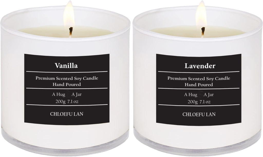 Soy Wax Luxe Beige Scented Candle — Lavender + Vanilla