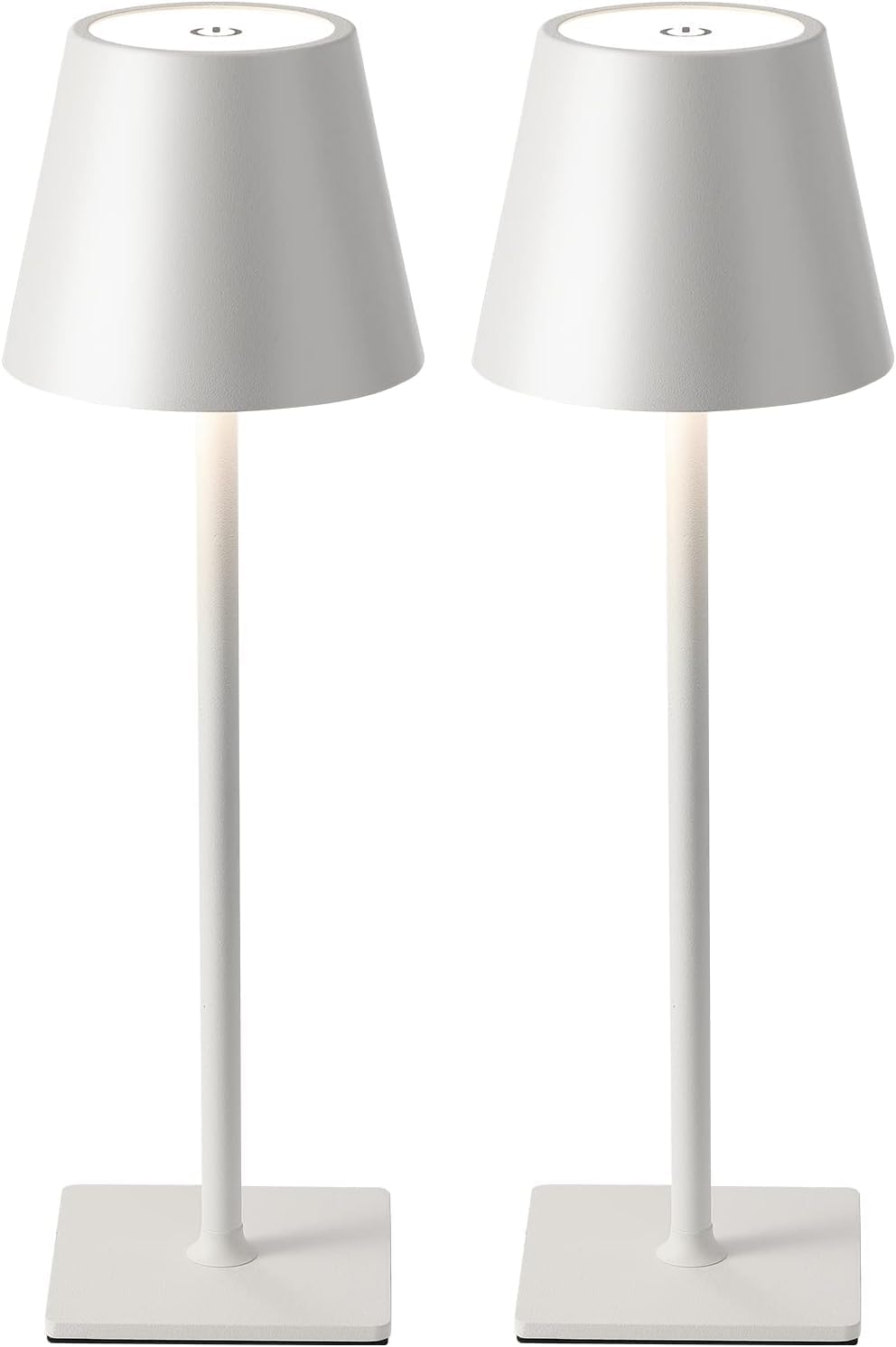 Cordless Black Desk Lamp — Set of 2 — White