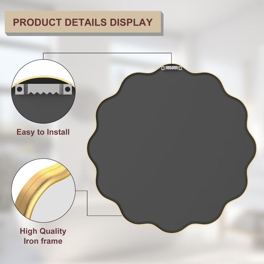 Round Luxe Black Wall Mirror — 20" - View 4