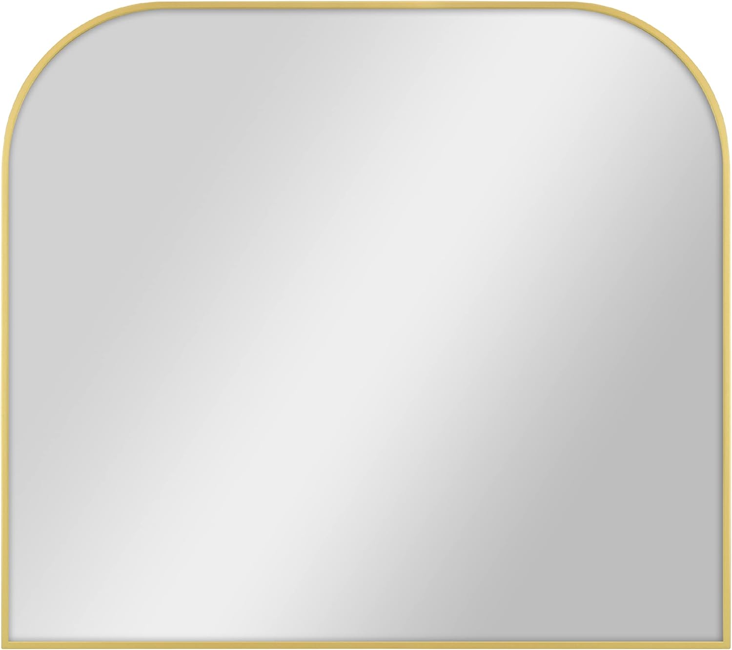 Round Modern Black Mirror — 26" — Brass
