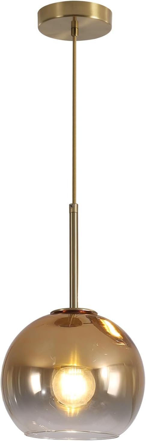 Luxe Gold Pendant Light — 1-Light — Gold-20cm