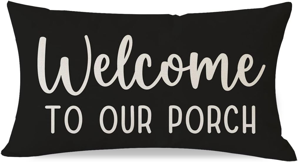 Lumbar Boho Beige Throw Pillow Cover — 20" — Black
